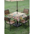 thumbnail image 4 of Outdoor Tablecloths with Umbrella Hole & Zipper, Colorful Floral 54x54 Inch Square Tablecloths, Farmhouse Country Dragonfly Butterfly Flower Waterproof Table Cloth, Patio/Pool/Picnic Table Covers, 4 of 8