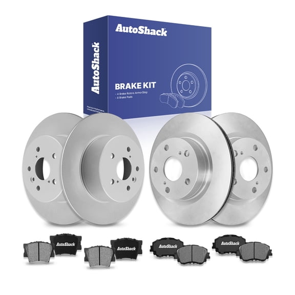 AutoShack Front & Rear Brake Rotors Ceramic Brake Pads | Replacement For 2018-2023 Toyota Camry 2.5L 3.5L V6 AWD FWD | Coated | 12-PC Brake Kit | ArmorStop