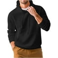 thumbnail image 4 of Men's Waffle Hoodies Solid Color Casual Long Sleeve Hooded Sweatshirts Lightwieght Fall Jackets with Drawstring, 4 of 7