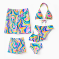 thumbnail image 1 of PatPat Family Matching Colorful Tie-Dye Print Swim Trunks or Halter two-Piece Bikini, 1 of 7