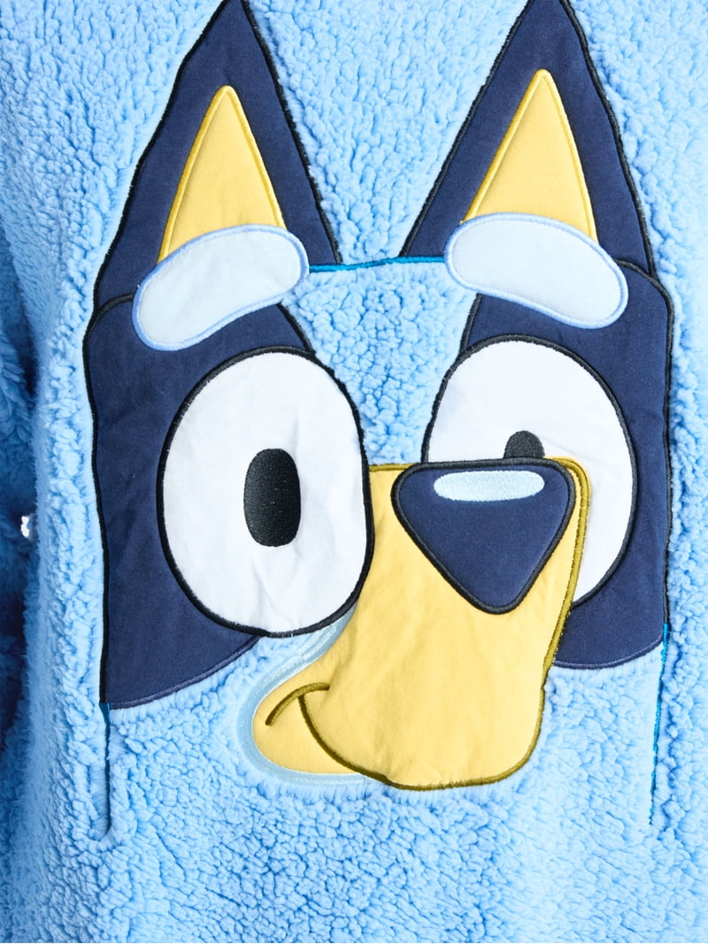 bluey Bluey Men's and Big Men's Plush Fleece Quarter Zip Sweatshirt