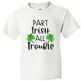 thumbnail image 3 of Inktastic Part Irish All Trouble St. Patrick's Day with Green Clovers Youth T-Shirt, 3 of 5
