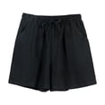thumbnail image 6 of Women Shorts Summer Women Shorts Elastic High Waist Loose Drawstring Sport Above Knee Length Pockets Jogging Homewear Short Pants Pajama Shorts Women, 6 of 8