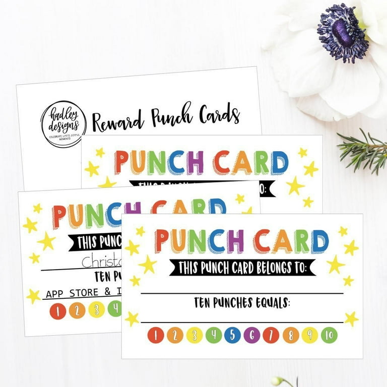 Hadley Designs 25 Rewards Punch Cards For Kids 