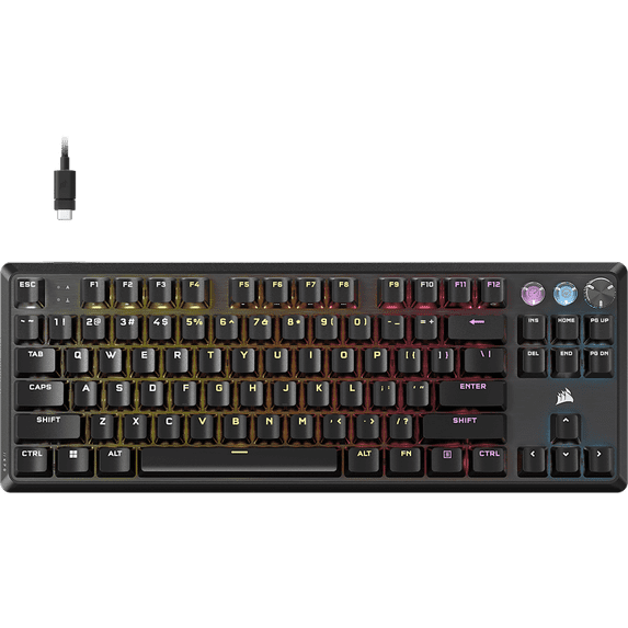 Restored Premium Corsair K70 PRO TKL High-Performance Hall Effect Programmable Gaming Keyboard with Rapid Trigger
