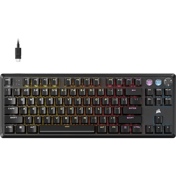 Restored Premium Corsair K70 PRO TKL High-Performance Hall Effect Programmable Gaming Keyboard with Rapid Trigger