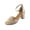 Gold, variant on Women Peep Toe High Heel Sandals with T-Strap Design Block Heel Comfortable Summer Shoes