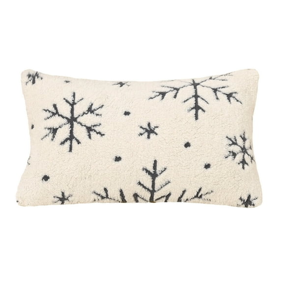NIUBWJL Velvet Snowflake Christmas Pillow Living Room Sofa Bedroom Cushion Home Fabric Decoration