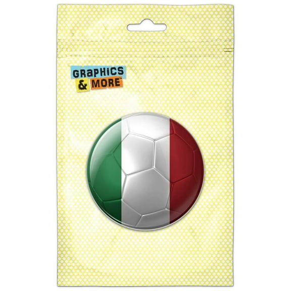 Italy Flag Soccer Ball Futbol Football Pinback Button Pin Badge