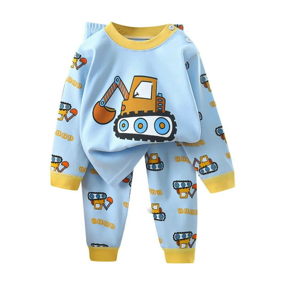 VNKIDY Boys Outfits Sets Comfortable Breathable Kids Long Sleeve T-Shirts O-Neck Tops Pants Round Neck 2 Piece Loungewear Tops Pants Sets Soft Toddler Clothes Sets Daily Wear Trendy