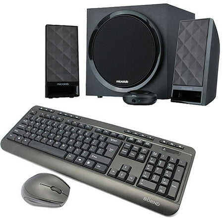 Wireless Keyboard and Mouse Combo with 40W 2.1 Channel Deluxe Speakers