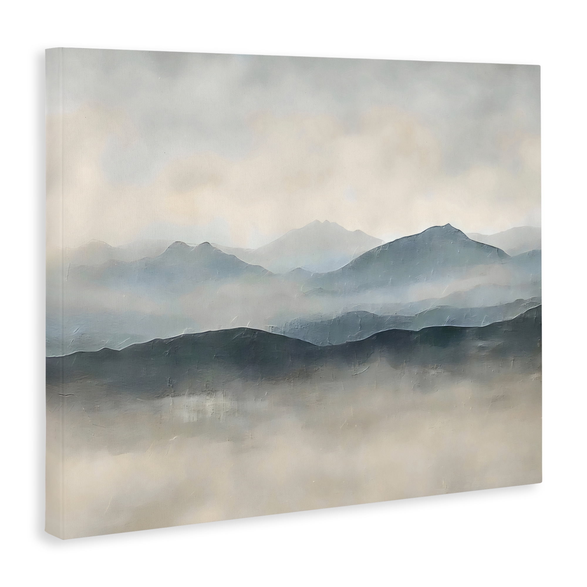 Stupell Industries Misty Muted Mountainscape Canvas Wall Art, design by Riley B