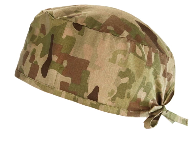 Men's Medical Surgical scrub hat military digital_camo cotton ties  surgeons 