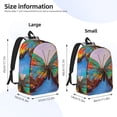 thumbnail image 4 of Rocae Oil Painting Beautiful Butterfly for Durable Canvas Backpack Leisure Large Bag Travel Rucksack Multi-function Backpack Medium, 4 of 8