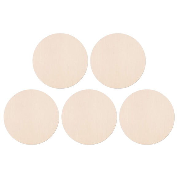 Phenofice 5Pcs Beige Poplar Wood Slices for Diy Crafts and Cottage Style 13.8X13.8X0.1In