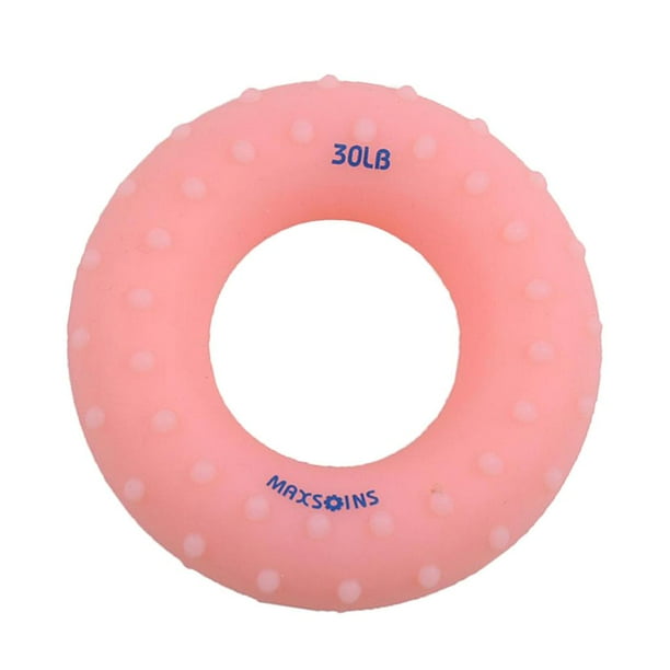 Anillo de silicona fortalecedor de agarre manual (1 unidad), ejercitador de antebrazo, muñeca y dedos. Rosado