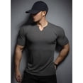 thumbnail image 5 of Camiseta de manga corta con cuello en V para hombre, ropa ajustada de algodón, informal, para gimnasio, Fitness, verano, 2024, 5 of 5