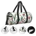 thumbnail image 5 of Xecao Frog and Forest Plants print Round Travel Duffel Bag is a foldable gym bag with an inner pocket, perfect for travel sports, 5 of 8