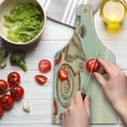 thumbnail image 3 of Seashells Cutting Board, Pastel Colored Macro Seashells Picked from Beach Drifts Coral Marine Mollusk, Tempered Glass Cutting and Serving Board, Wine Bottle Shape, Cream Red Teal, by Ambesonne, 3 of 5