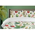 thumbnail image 2 of Ambesonne Strawberry Duvet Cover Set, Summer Happiness Fruits, Queen, Fern Green Dark Pink, 2 of 4