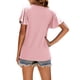 thumbnail image 5 of Sonducket Camiseta de manga corta para mujer, suéter calado bonito estético, blusa para fiesta, trabajo, verano, moda, Top, ropa elegante para Type8 NO8, 5 of 6