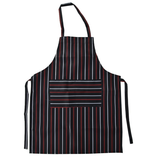 Delantal con pechera, impermeable, ajustable, delantales de cocina con bolsillos dobles para cocinas, restaurantes, panaderos, barras rojas y blancas