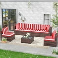 thumbnail image 2 of XXLYY Outdoor Replacement Cushions for Patio Furniture, 14 Piece Patio Sectional Cushions, 4" Water-Resistant Replacement Sofa Cushions Fits 6-seat Rattan Conversation Set, 2 of 7