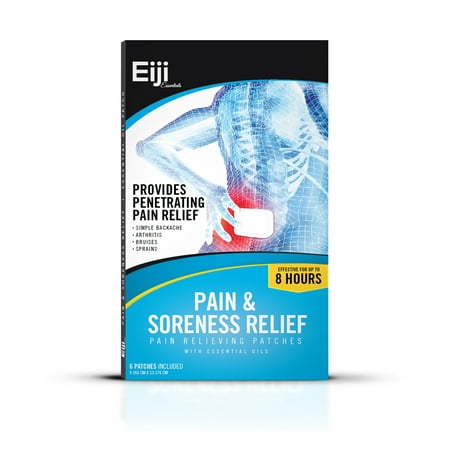 Premium Natural Pain Relief Patches WIth Essential Herbs & Oils By Eiji Essentials, 6 Count