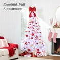 thumbnail image 3 of Favory  White Christmas Tree 4.5ft Pre-Lit Artificial Pine Tree Premium Holiday Decoration w/ 2-in-1 Multicolored Lights, Metal Stand，White, 3 of 11