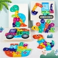 thumbnail image 3 of 3D Dinosaur and Transportation Wooden Puzzle Set, Animal Themed Brain Teaser Puzzle Board for Family Game Night and Cognitive Development B, 3 of 6