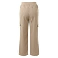 thumbnail image 5 of EDFBUYKRS Wide Leg Sweatpants Women Tall 34 Inseam Women's Casual Pants High Waisted Straight Leg Trousers with Drawstring Pockets Comfortable Stretchy for Daily Wear Gym Outdoor Riding M, 5 of 8