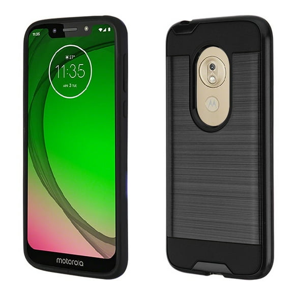 ASMYNA Premium Dual Layer Case for Motorola Moto G7 Play - Black Slate