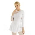 thumbnail image 2 of TTAO Women's Adult Figure Ice Skating Dress Cutout Backless Ballet Dance Leotard Costume White Medium, 2 of 7