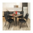 thumbnail image 3 of Regency Kahlo 48 in. Square Breakroom Table- Noble Oak Top, Black Base & 4 Restaurant Stack Chairs- Black, 3 of 10