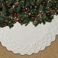 thumbnail image 2 of Mecorevxz Christmas Tree Skirt 48 Inches Large Decorative Knit Christmas Party Gift Wave Bow(White), 2 of 9