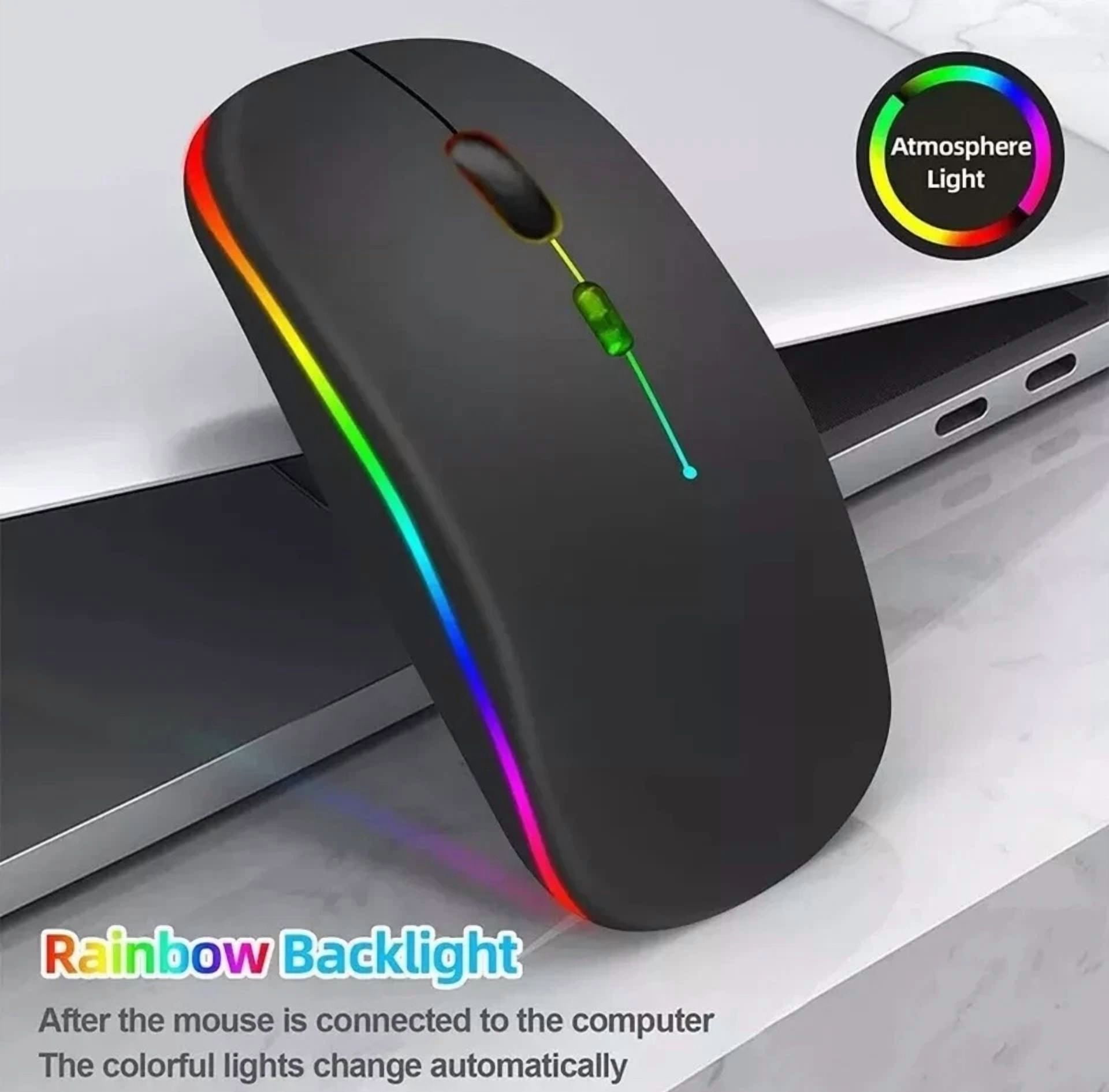 Wireless Mouse Bluetooth Optical 2.4Ghz Usb Rechargeable Rgb Mice For Pc Laptop
