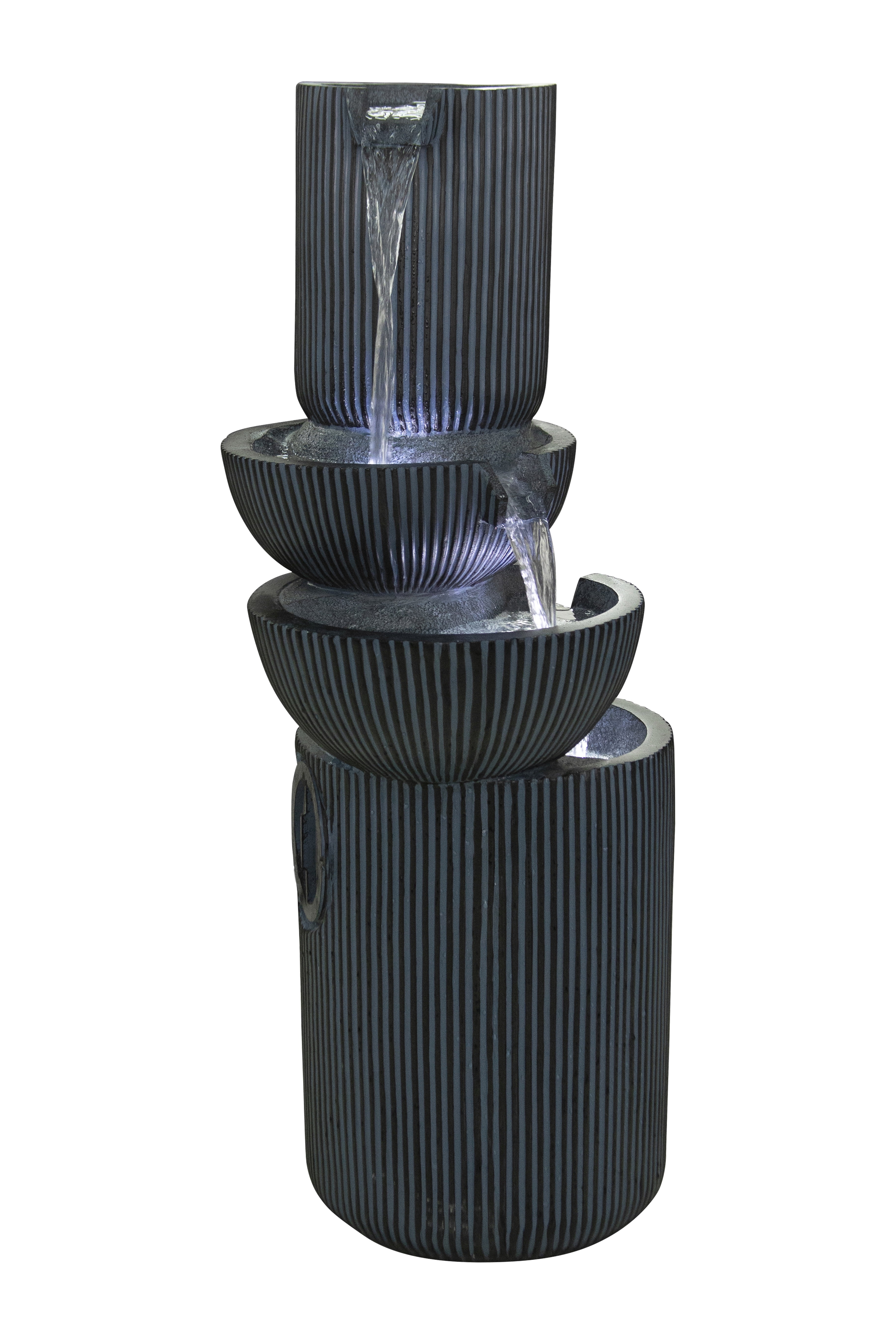 Hi-Line Gift 40'' LED Lights Fountain, Resin Black