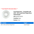 thumbnail image 2 of Front Brake Rotor - Compatible with 2010 - 2012 Land Rover Range Rover Supercharged 2011, 2 of 2