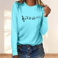thumbnail image 1 of Simua Chandail en Molleton pour Femmes Manches Longues Imprimé Lettre Col Rond Blouses Décontractées T-Shirts, 1 of 4