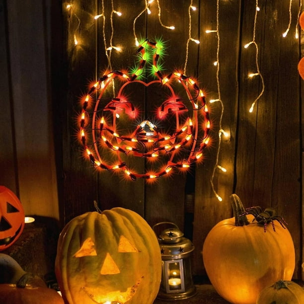Lighted halloween cheap window decorations