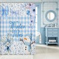 thumbnail image 2 of Manfei Cartoon Bow Snowman Shower Curtain 72Wx72L,Merry Christmas Bathroom Curtain, 2 of 6