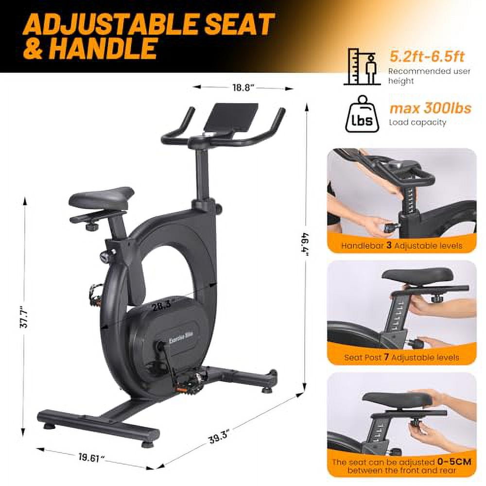 Electromagnetic Control Stationary Bikes for Home Cardio,Indoor Cycling Bike with Shuttle Smart Knob,Magnetic /Brake Pad, Low Noise with App
