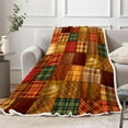 thumbnail image 3 of Fall Throw Blanket, Autumn Orange Plaid Fall Farmhouse Thanksgiving Cozy Bed Couch Blanket, Soft Comfy Fleece Flannel Throws Blankets Livingroom Bedroom Decor, 3 of 5