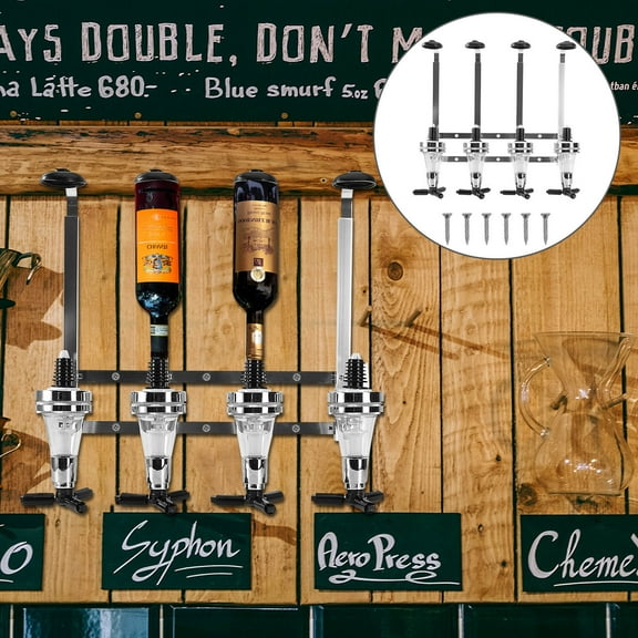 GOOHOCHY Wall Mounted Wine and Liquor Dispenser with for Bar Use Multi Color Plastic and Aluminum