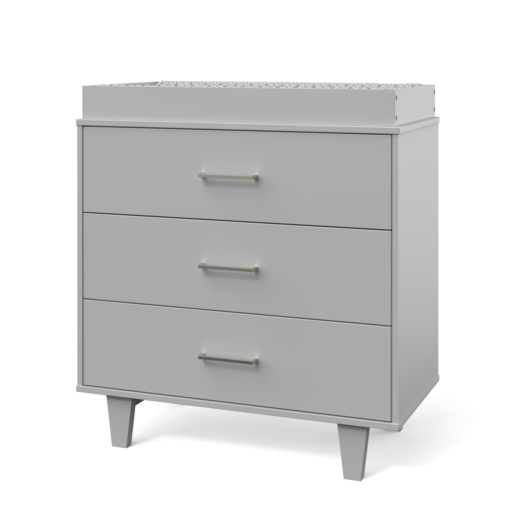 Child Craft Tremont 3-Drawer Dresser with Changing Table Topper, Anti-Tip Kit, Gentle Gray