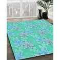 thumbnail image 2 of Ahgly Company Indoor Square Patterned Bright Turquoise Blue Area Rugs, 4' Square, 2 of 6