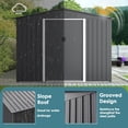 thumbnail image 6 of SOLAURA 8'x6' Outdoor Metal Storage Shed Garden Tool Storage Shed with Sliding Double Door - Gray, 6 of 8