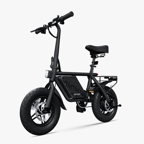 Jetson Atlas Pro Fat Tire Electric Bike with 14" Tires and 15.5 MPH Top Speed, Black