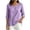 Purple, variant on Vivianyo HD Women's Round Neck 3/4 Sleeve Blouse, Casual Woven Top for Women Everyday Wear, Women's Army Green, Sizes S-2XL