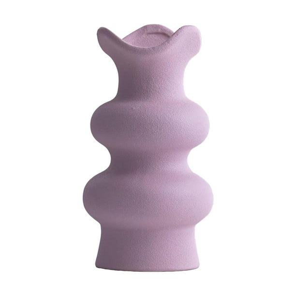 Jarrón de cerámica Jarrón moderno para flores Elegante arreglo floral Jarrón decorativo Violeta 16cm